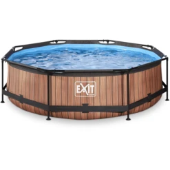 EXIT TOYS EXIT Frame Pool ø300x76cm (12v) – Holz Optik
