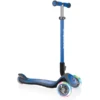 GLOBBER Scooter ELITE DELUXE LIGHTS Mit Leuchtrollen, Navy-blau