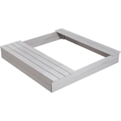 Roba Outdoor Sandkasten Mit Spielwannen, Grau